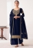 Navy blue georgette palazzo suit 8391