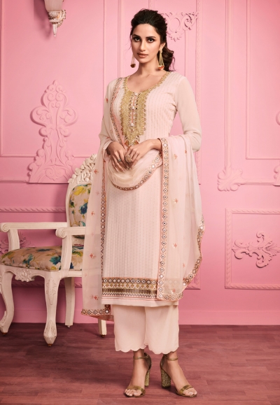 Pink georgette palazzo suit 2007