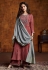 Wine silk palazzo suit 15