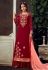 Maroon georgette palazzo suit 6505