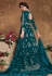 Teal net embroidered abaya style anarkali suit 5105B