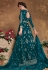 Teal net embroidered abaya style anarkali suit 5105B