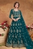 Teal net embroidered abaya style anarkali suit 5105B