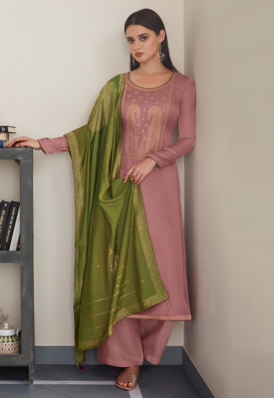 Pink silk kameez with palazzo 8449