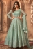 Shamita shetty light green net ankle length anarkali suit 8397