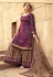 Purple jacquard silk embroidered kameez with palazzo 6702