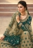 Teal jacquard silk embroidered kameez with palazzo 6703