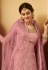 Pink jacquard silk embroidered kameez with palazzo 6704