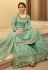 Sea green jacquard silk embroidered kameez with palazzo 6705