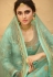 Sea green jacquard silk embroidered kameez with palazzo 6705