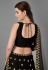 Black georgette mirror work lehenga choli 6804