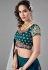 Teal satin sequins work lehenga choli 6809