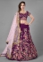 Purple satin sequins work lehenga choli 6812