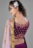 Purple satin sequins work lehenga choli 6812