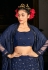 Navy blue georgette sequins work lehenga choli 1713