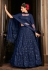 Navy blue georgette sequins work lehenga choli 1713