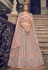 Peach net sequins work lehenga choli 1701