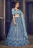 Sky blue net sequins work lehenga choli 1703