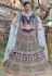 Navy blue pashmina embroidered lehenga choli 1124