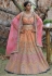 Peach pashmina embroidered lehenga choli 1126