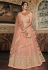 Peach net embroidered lehenga choli 1001a