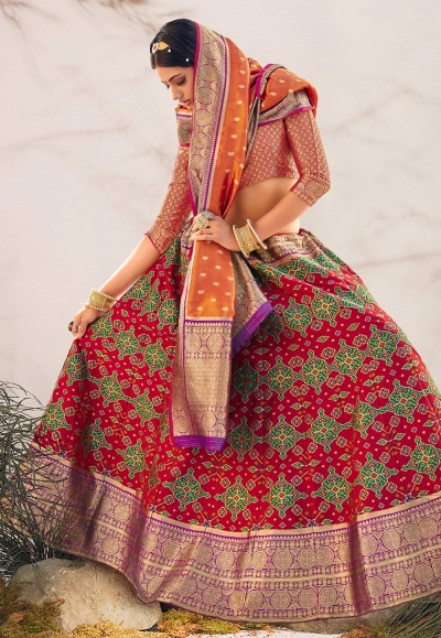 Maroon upada silk lehenga choli 20207I