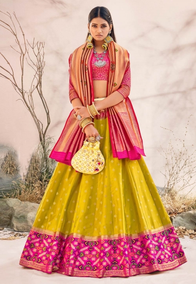 Light green upada silk lehenga choli 20207H