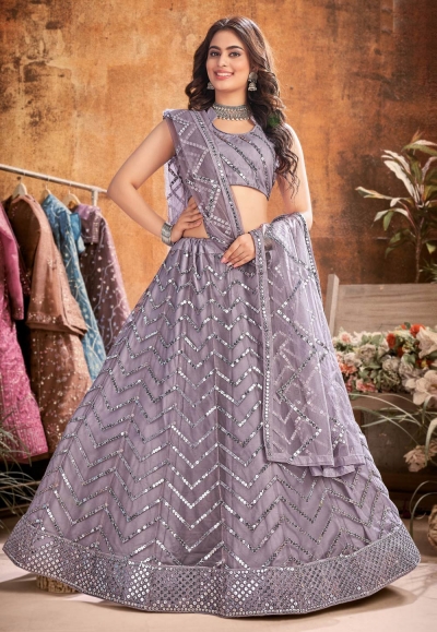 Light purple net lehenga choli 1081