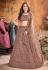 Brown net sequins work lehenga choli 1083