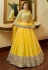 Yellow net mirror work lehenga choli 7306