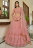 Pink net sequins work lehenga choli 7309