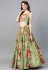 Green organza floral lehenga choli 1003p