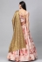 Peach organza floral lehenga choli 1002p