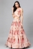 Peach organza floral lehenga choli 1002p