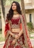 Maroon Indian bridal hand work heavy silk velvet lehenga choli 980