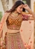 Ochre peach maroon Indian wedding hand work lehenga choli 981