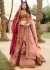 Ochre peach maroon Indian wedding hand work lehenga choli 981