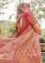 Peach Pink Indian wedding hand work lehenga choli 983