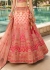 Peach Pink Indian wedding hand work lehenga choli 983