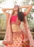 Peach Pink Indian wedding hand work lehenga choli 983