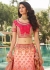 Peach Pink Indian wedding hand work lehenga choli 983