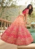 Peach Pink Indian wedding hand work lehenga choli 983