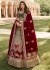 Laurel green Maroon Indian wedding hand work lehenga choli 986