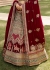 Laurel green Maroon Indian wedding hand work lehenga choli 986