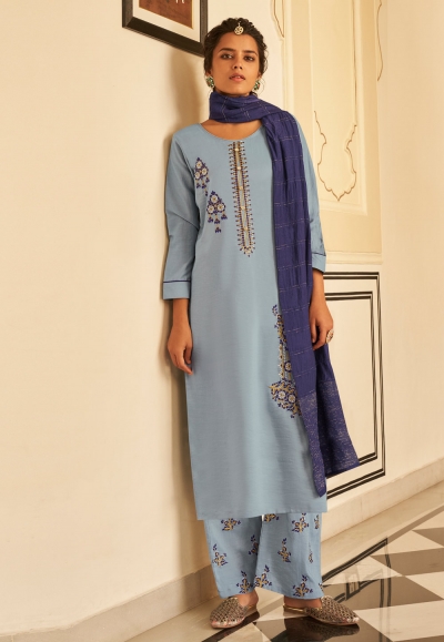 Grey viscose readymade kameez with palazzo 126