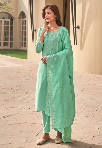 Sea green muslin kameez with pant 1930