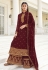 Maroon georgette palazzo suit 8453