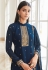 Navy blue georgette kameez with palazzo 8454