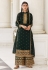 Green georgette kameez with palazzo 8456