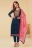 Navy blue georgette kameez with pant 2013